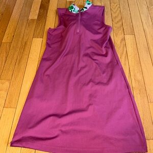 Sleeveless Purple Dress with Floral Collar